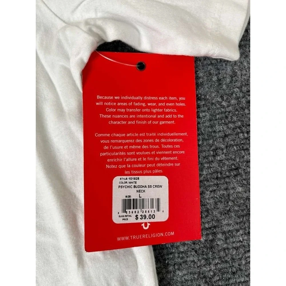 NWT TRUE RELIGION x Short Sleeve New Buddha Crew‎ Neck Tee Mens Size Large